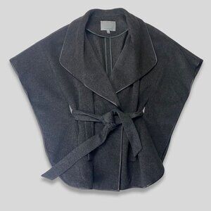 CLASSIQUES ENTIER Wool Batwing Sleeve Belted Cape Overcoat Size S